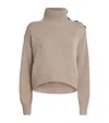 Yves Salomon Buttoned Wool-cashmere Sweater In Neutral
