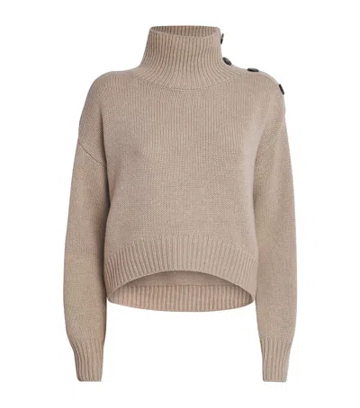 Yves Salomon Wool-cashmere Cropped Sweater In Neutral