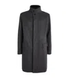Yves Salomon Wool-cashmere Mink-collar Overcoat In Gray