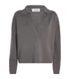 Yves Salomon Wool-cashmere Polo Sweater In Gray