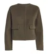 Yves Salomon Wool-cashmere Structured Jacket In Beige