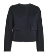 Yves Salomon Wool-cashmere Structured Jacket In Blue