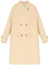 Yves Salomon Wool Coat In Neutrals
