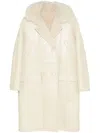 Yves Salomon Wool Coat In Neutrals