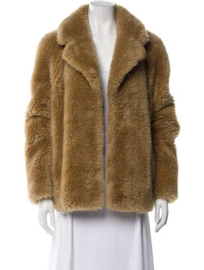Pre-owned Yves Salomon Wool Faux Fur Jacket In Neutral