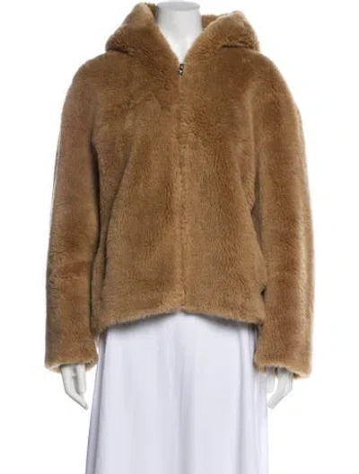 Pre-owned Yves Salomon Wool Faux Fur Jacket In Neutral