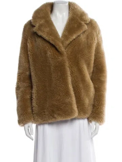Pre-owned Yves Salomon Wool Faux Fur Jacket In Neutral