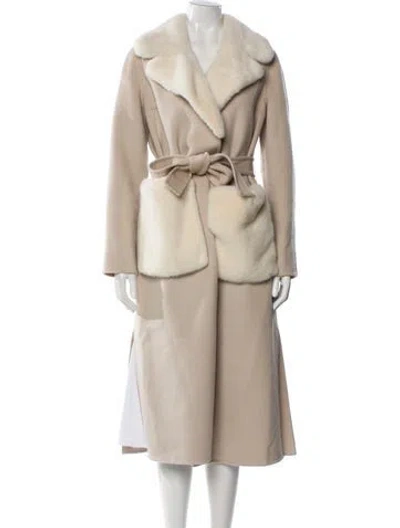 Pre-owned Yves Salomon Wool Fur Coat In Neutral