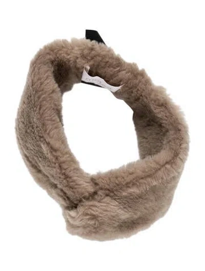 Pre-owned Yves Salomon Wool Headband In Neutral