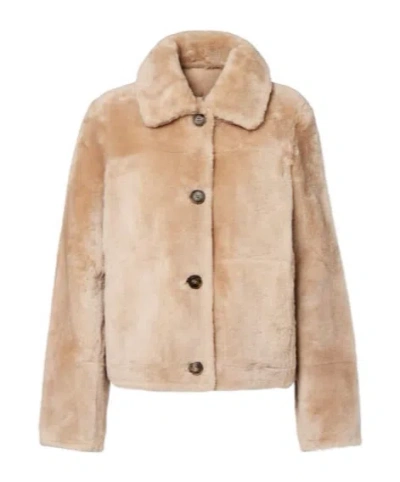 Yves Salomon Wool Jacket In Brown