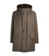 Yves Salomon Wool-silk Down Mink-trim Parka In Animal Print
