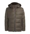 Yves Salomon Wool-silk Green Storm System Mink-trim Puffer Jacket In Brown