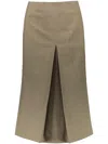 Yves Salomon Wool Split Skirt In Gray