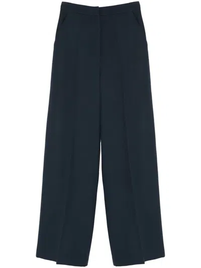 Yves Salomon Wool Tailored Trousers In Blue