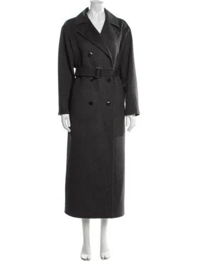 Pre-owned Yves Salomon Wool Trench Coat In Gray