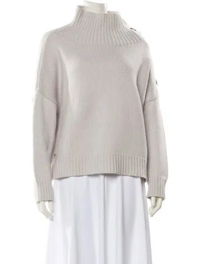 Pre-owned Yves Salomon Wool Turtleneck Sweater In Gray