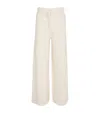 Yves Salomon Wool Wide-leg Trousers In Beige