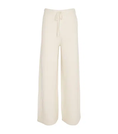 Yves Salomon Wool Wide-leg Trousers In Beige