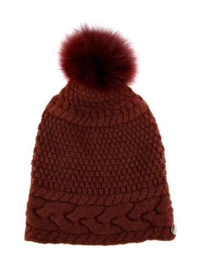 Pre-owned Yves Salomon Wool-knit Beanie In Brown