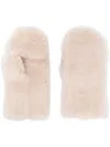 Yves Salomon Woven Wool Mittens In Neutral