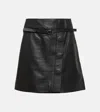 Yves Salomon Wrap Leather Miniskirt In Black