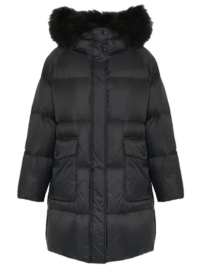 YVES SALOMON YVES SALOMON YS ARMY COLLECTION: LONG DOWN JACKET WITH RAGLAN SLEEVES AND LAMBSWOOL TRIM CLOTHING