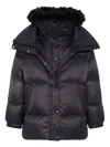 Yves Salomon Army Collection Mid Length Down Jacket In Black