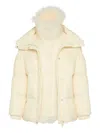 Yves Salomon Army Collection Mid Length Down Jacket In Sand