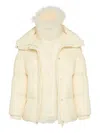 Yves Salomon Army Collection Mid Length Down Jacket In Neutral