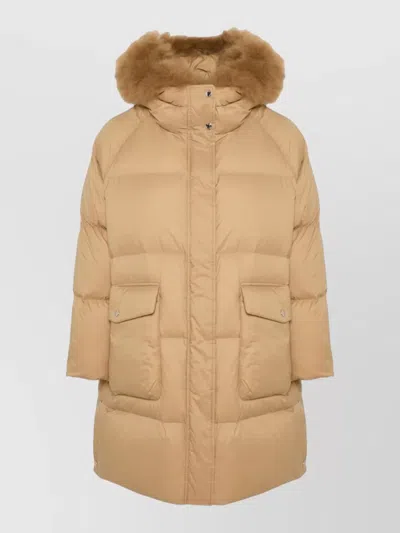 YVES SALOMON YS ARMY LONG DOWN RAGLAN JACKET HOOD