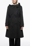 Yves Salomon Shearling Parka Coat In Black