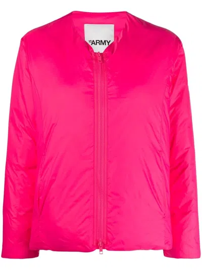 Yves Salomon Zip-fastening Padded Jacket In Pink