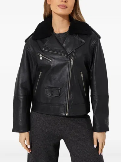 Yves Salomon Zip-up Leather Jacket In Black