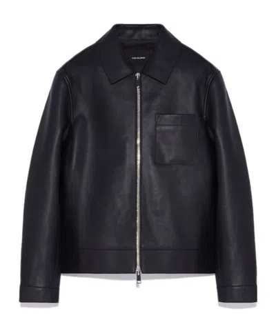 Yves Salomon Zip-up Leather Jacket In Black