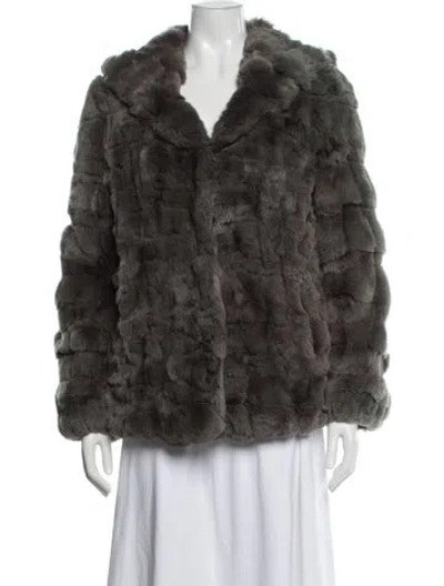 Pre-owned Yves Solomon X Moon Boot Silk Faux Fur Jacket In Brown