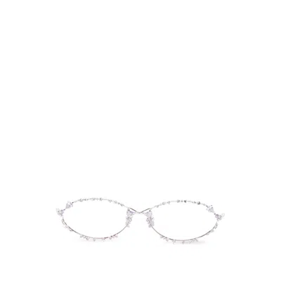 Yvmin 25902prp00nn Crystal-embellished Brass Sunglasses In Silver