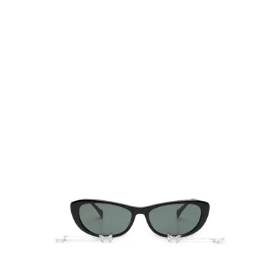 Yvmin 26683blk00nn Crystal-embellished Cat-eye Sunglasses In Multi