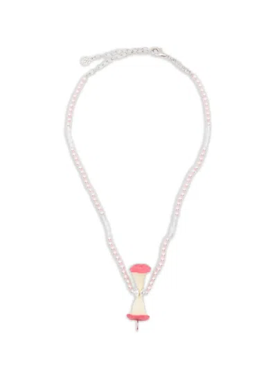 Yvmin Apple Core Necklace In Silver