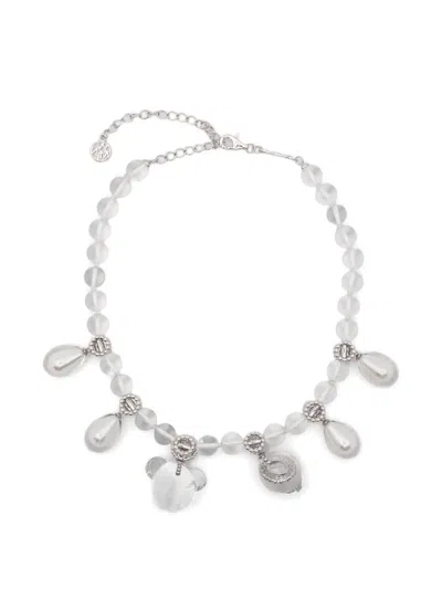 Yvmin Beaded Charm Necklace In Metallic