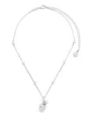 Yvmin Metallic Necklace With Gemstone Embellishments And Bear Detail In Silver