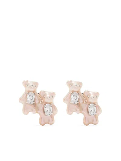 Yvmin Bear Earrings In Pink
