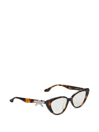 Yvmin Bow-detail Cat-eye Glasses In Brown