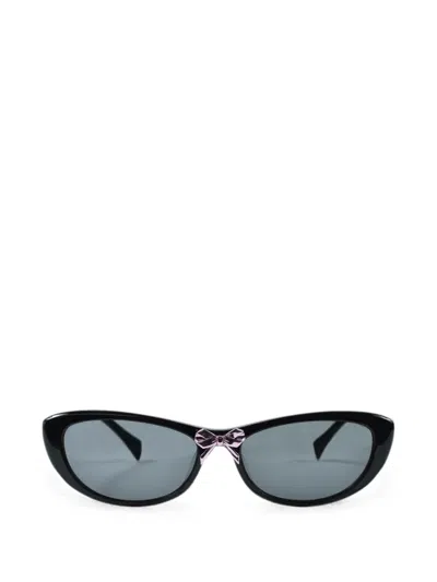 Yvmin Bow-detail Cat-eye Sunglasses In Black