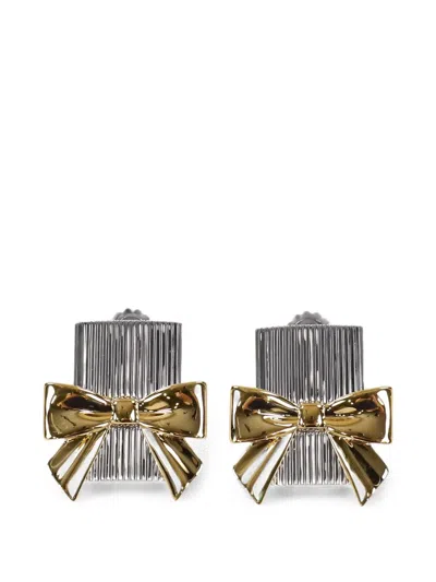 Yvmin Bow-detail Earrings In Metallic