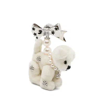 Yvmin Bow-detail Puppy-motif Earring In Multi