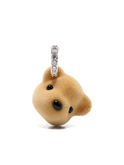 Yvmin Crystal-embellished Bear Earrings In Brown