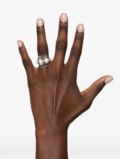 Yvmin Crystal-embellished Sterling Silver Ring