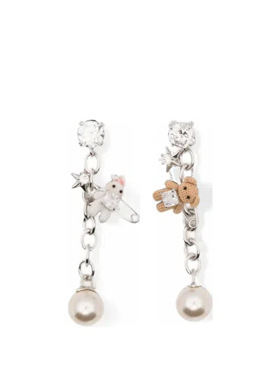 Yvmin Earring Pearl Mini Bear In Metallic