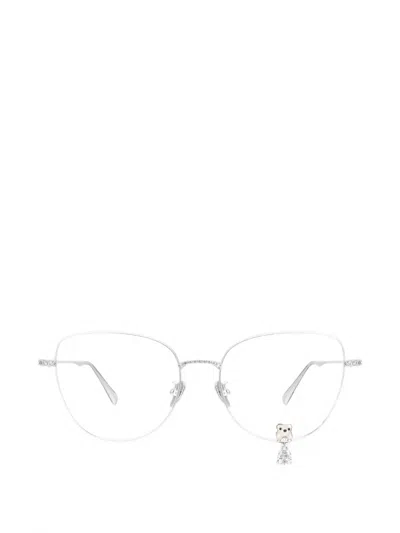 Yvmin Flocked Bear Gemstone Glasses In Silver