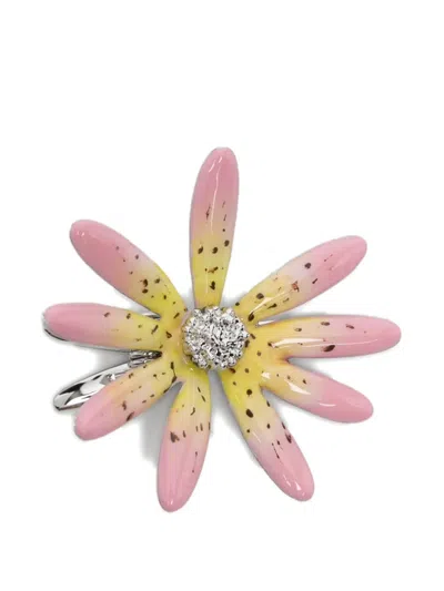 Yvmin Floral Embellished Hair Clip In Multi